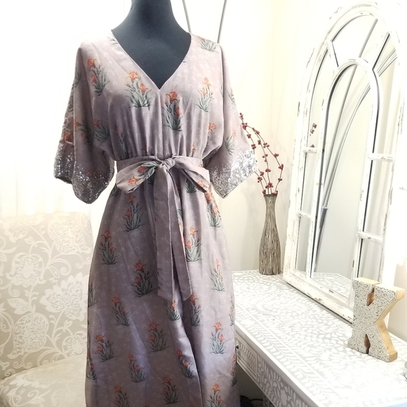🍒NWT🍒 ANTHROPOLOGIE FLORAL MAXI DRESS - Picture 5 of 9